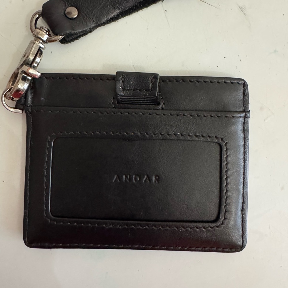 Andar Denner Black Leather Card Wallet
